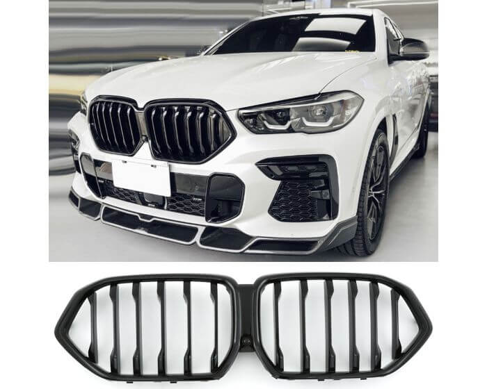1: BMW Kidney Grille X6 G06 (2018–) – BMW Munuaiset / BMW Nierengrill X6 G06 – Gloss Black M Look