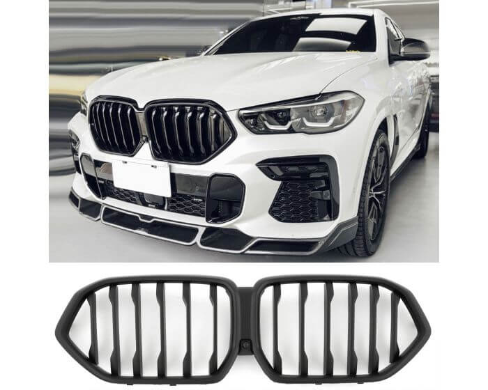 1: BMW Munuaiset X6 G06 – BMW Kidney Grille X6 G06 (2018–) / BMW Nierengrill X6 G06 – Matte Black M Look