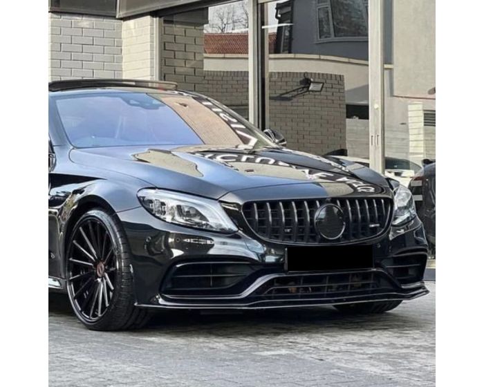 Mercedes W205 S205 C205 A205 etulippa C63 AMG 2015– kiiltävä musta – front spoiler lip. Mercedes W205 S205 C205 A205 Frontlippe C63 AMG 2015– Schwarz - Mercedes W205 S205 C205 A205 Front Lip C63 AMG 2015– Black