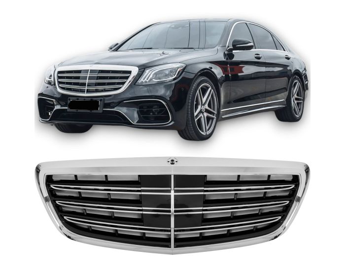 Mercedes Grille W222 – Sporty GT-R Look design in Gloss Black | Mercedes Maski W222 | Mercedes Kühlergrill W222