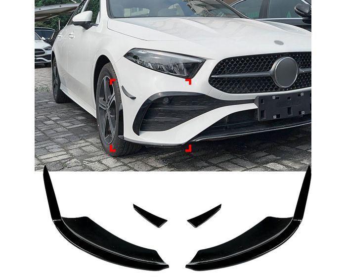 Mercedes W177 Etulippa - Etuspoileri (2023–) Aero Flaps Musta – Mercedes W177 Frontspoiler – Frontlippe (2023–) Aero Flaps Schwarz – Mercedes W177 Front Spoiler – Front Lip (2023–) Aero Flaps Black