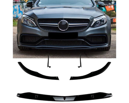 Mercedes W205 S205 C205 A205 etulippa C63 AMG 2015– kiiltävä musta – front spoiler lip. Mercedes W205 S205 C205 A205 Frontlippe C63 AMG 2015– Schwarz - Mercedes W205 S205 C205 A205 Front Lip C63 AMG 2015– Black