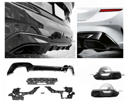 (BMW G20 G21 Diffuusori - Takadiffuusori M340i Kiiltävä musta. - BMW G20 G21 Diffuser - Rear Diffuser – Gloss black. - BMW G20 G21 Diffusor – Glänzend schwarz.)