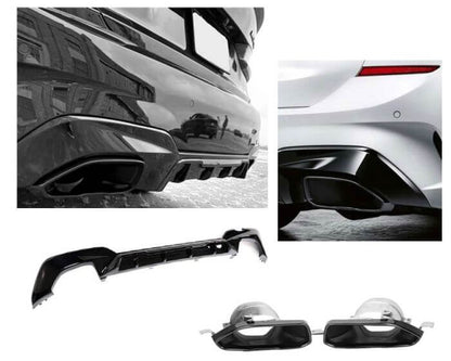 (BMW G20 G21 Diffuusori - Takadiffuusori M340i Kiiltävä musta. - BMW G20 G21 Diffuser - Rear Diffuser – Gloss black. - BMW G20 G21 Diffusor – Glänzend schwarz.)