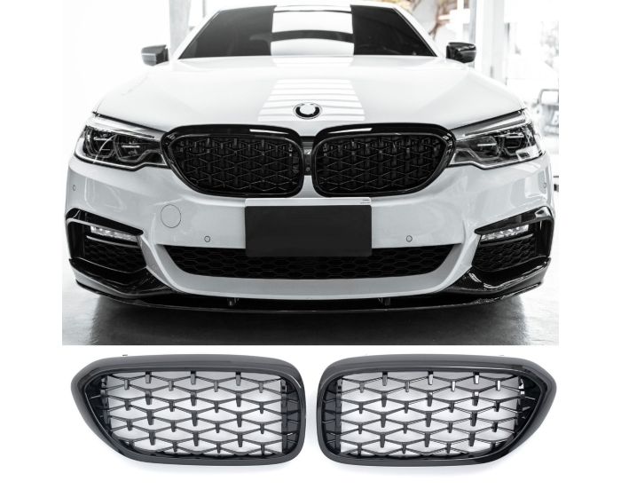 BMW Munuaiset G30 - G31 – BMW Kidney Grille G30 - G31 (2017–2020) / BMW Nierengrill – Gloss Black Diamond