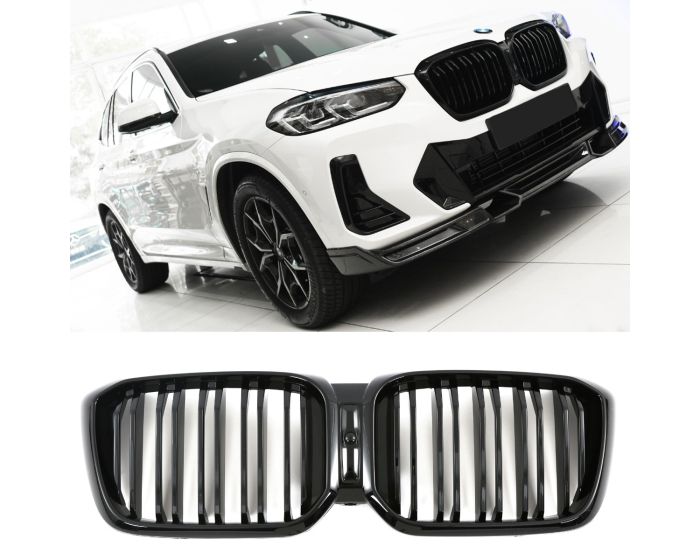 BMW Munuaiset X3 G01 - X4 G02 – BMW Kidney Grille X3 G01 - X4 G02 (2021–) / BMW Nierengrill – Gloss Black LCI M Look