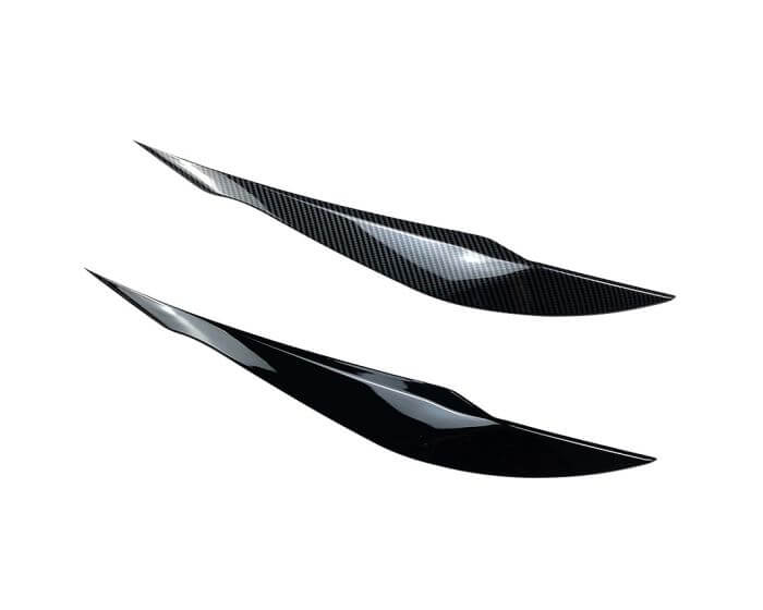 BMW Valoluomet F30 F31 2011–2019 – Kiiltävän musta. - BMW Headlight Covers F30 F31 2011–2019 – Gloss black. - BMW Scheinwerferblenden F30 F31 2011–2019 Böser Blick – Glänzend schwarz.