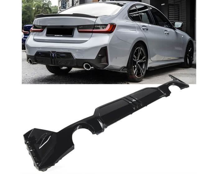 BMW G20 G21 Diffuusori - Takadiffuusori 2022– LCI – Kiiltävän musta. - BMW G20 G21 Rear Diffuser 2022– LCI – Gloss black. - BMW G20 G21 Heckdiffusor 2022– LCI – Glänzend schwarz.
