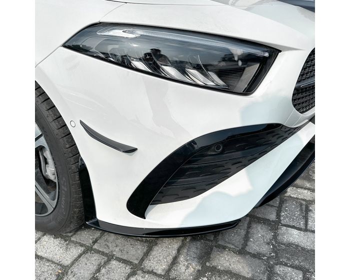 Mercedes W177 V177 Etulippa - Etuspoileri Aero Flaps Kiiltävän Musta 2023 – Mercedes W177 Front Spoiler – Front Lip Aero Flaps Gloss Black 2023 – Mercedes W177 Frontspoiler – Frontlippe Aero Flaps Glänzend Schwarz 2023