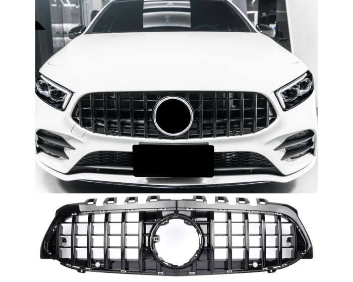 Mercedes Grille W177 V177 – Sporty GT-R Look design in Gloss Black | Mercedes Maski W177 V177 | Mercedes Kühlergrill W177 V177