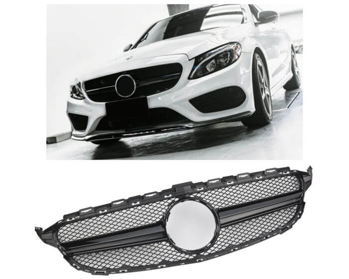 Mercedes Grille W205 – High-quality ABS grille with perfect fit | Mercedes Maski W205 | Mercedes Kühlergrill W205