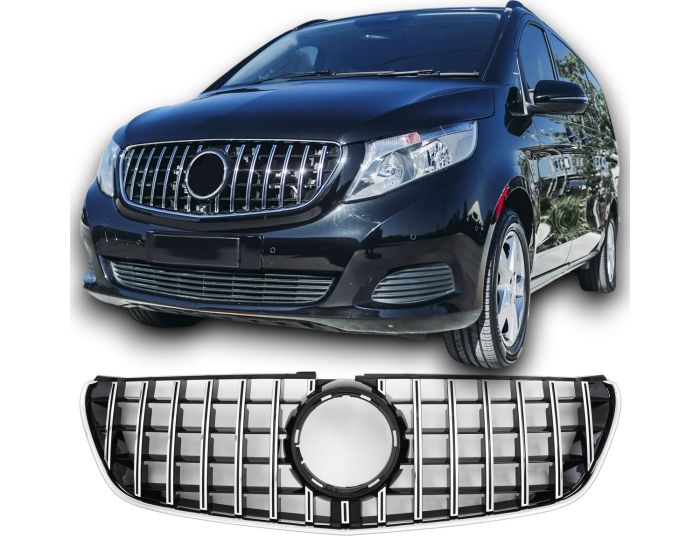 MB Maski / MB Grille / MB Kühlergrill W447 V-Class 2014–2019 Panamericana Look Kromi