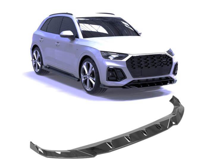 (Audi SQ5 Q5 S-Line Etuspoileri - Etulippa 2020–2024 Kiiltävä musta. - Audi SQ5 Q5 S-Line Front Splitter – Gloss black. - Audi SQ5 Q5 S-Line Frontspoiler – Glänzend schwarz.)