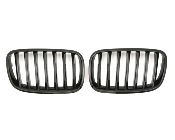 BMW Munuaiset X5 E70 - X6 E71 – BMW Kidney Grille X5 E70 - X6 E71 (2007–2014) / BMW Nierengrill X5 E70 - X6 E71 – Gloss Black M Look