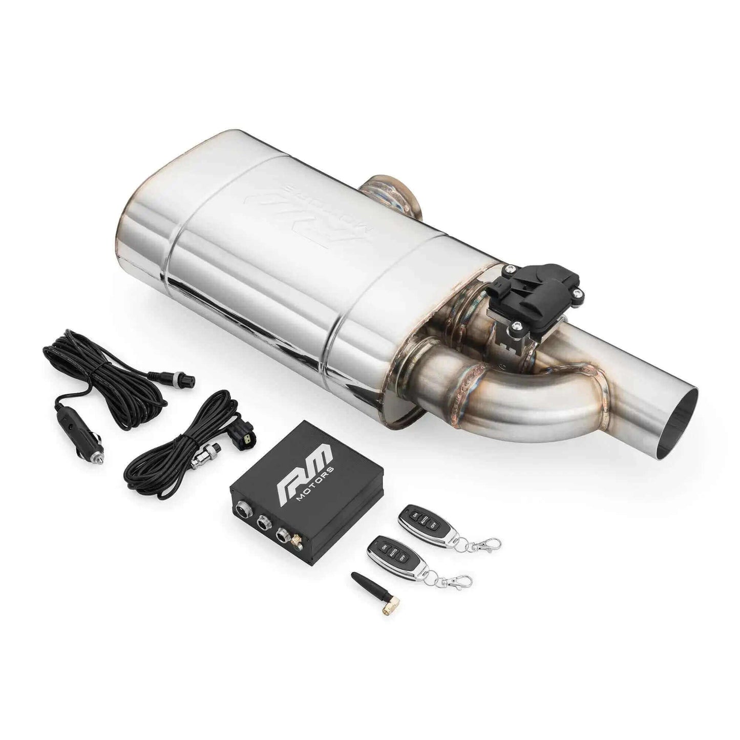 RM Poikittaisten Läpivientien Sport Äänenvaimennin - (With Electric Valve) EV04