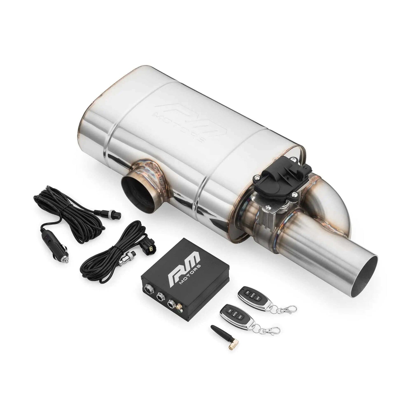 RM Poikittaisten Läpivientien Sport Äänenvaimennin - (With Electric Valve) EV04